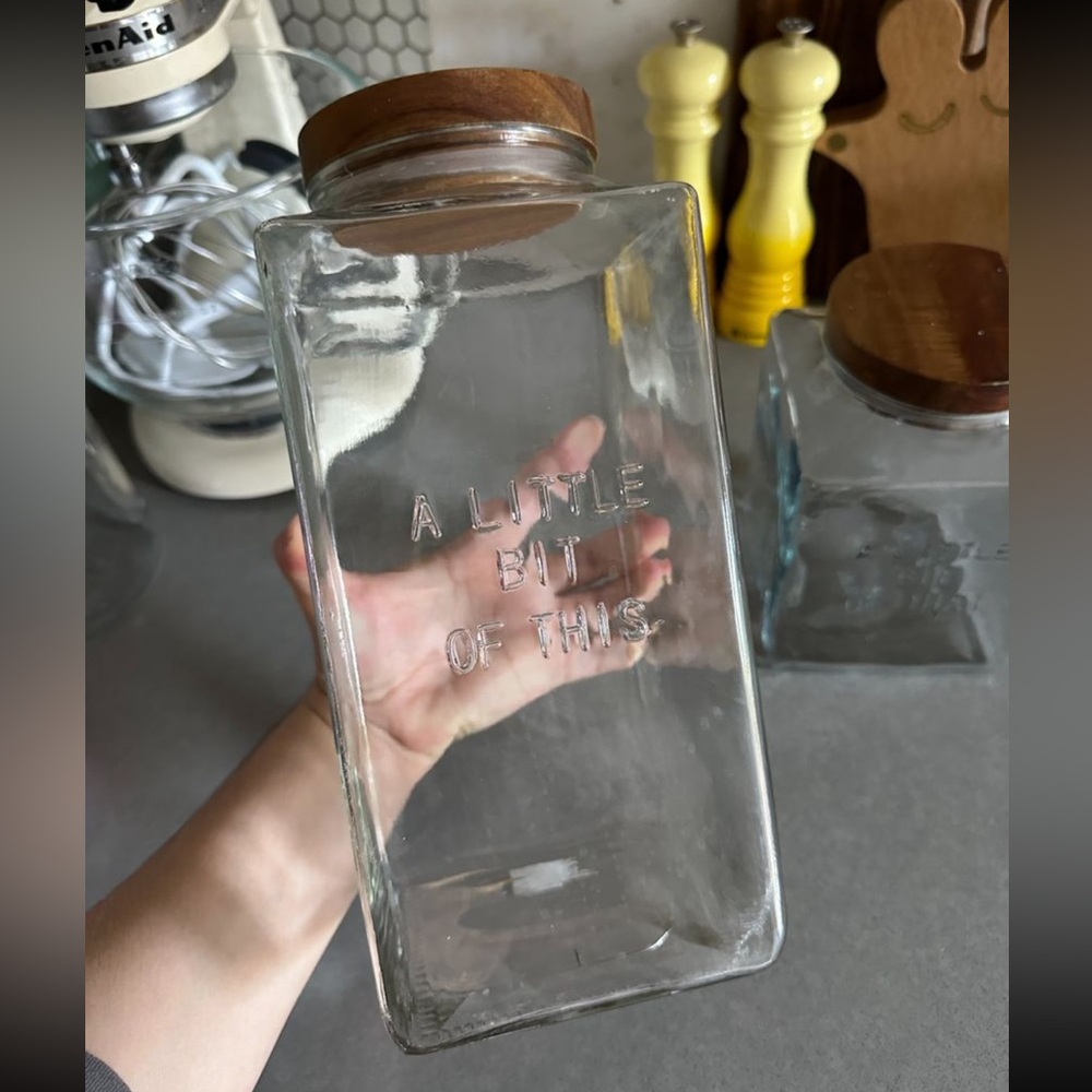 kate spade Clear Glass Pantry Jars with Wood Lids - Brown Accents - Picture 2 of 7
